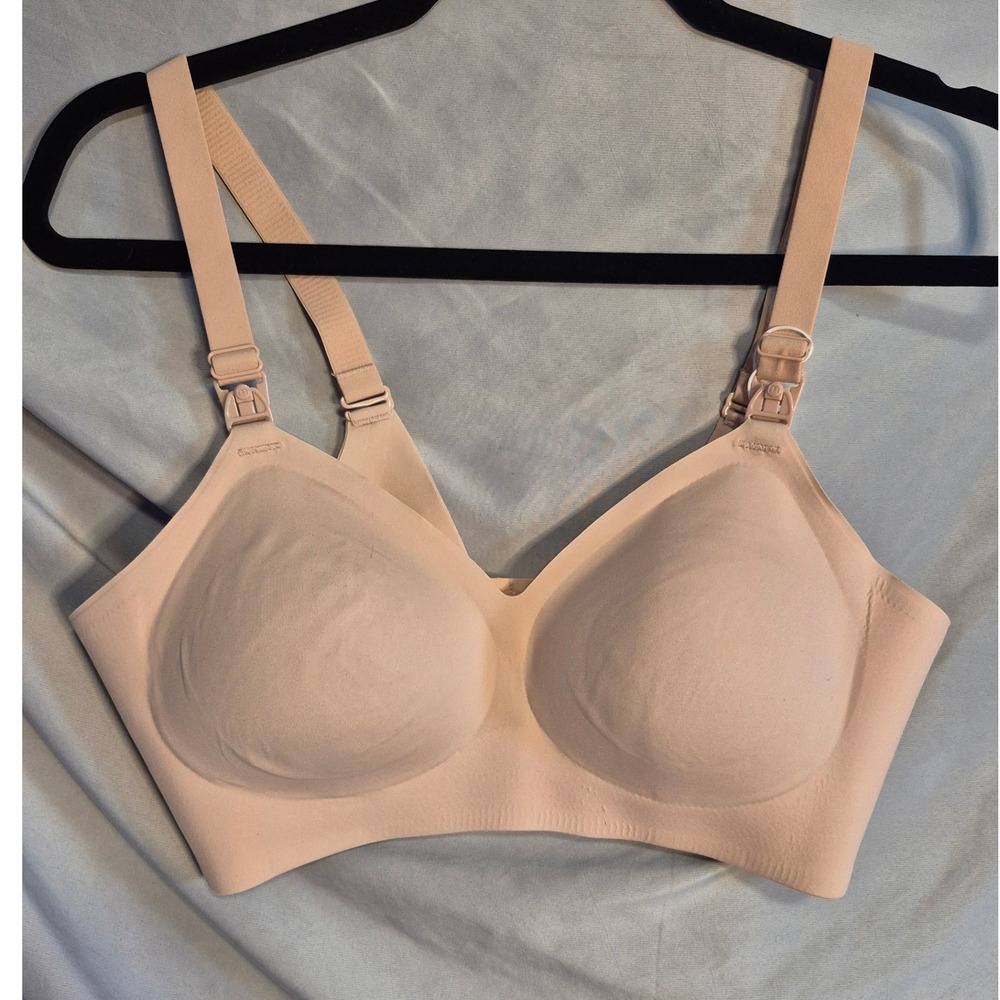 Momcozy Seamless Wireless Nursing Bra Maternity Comfortable Beige‎ L